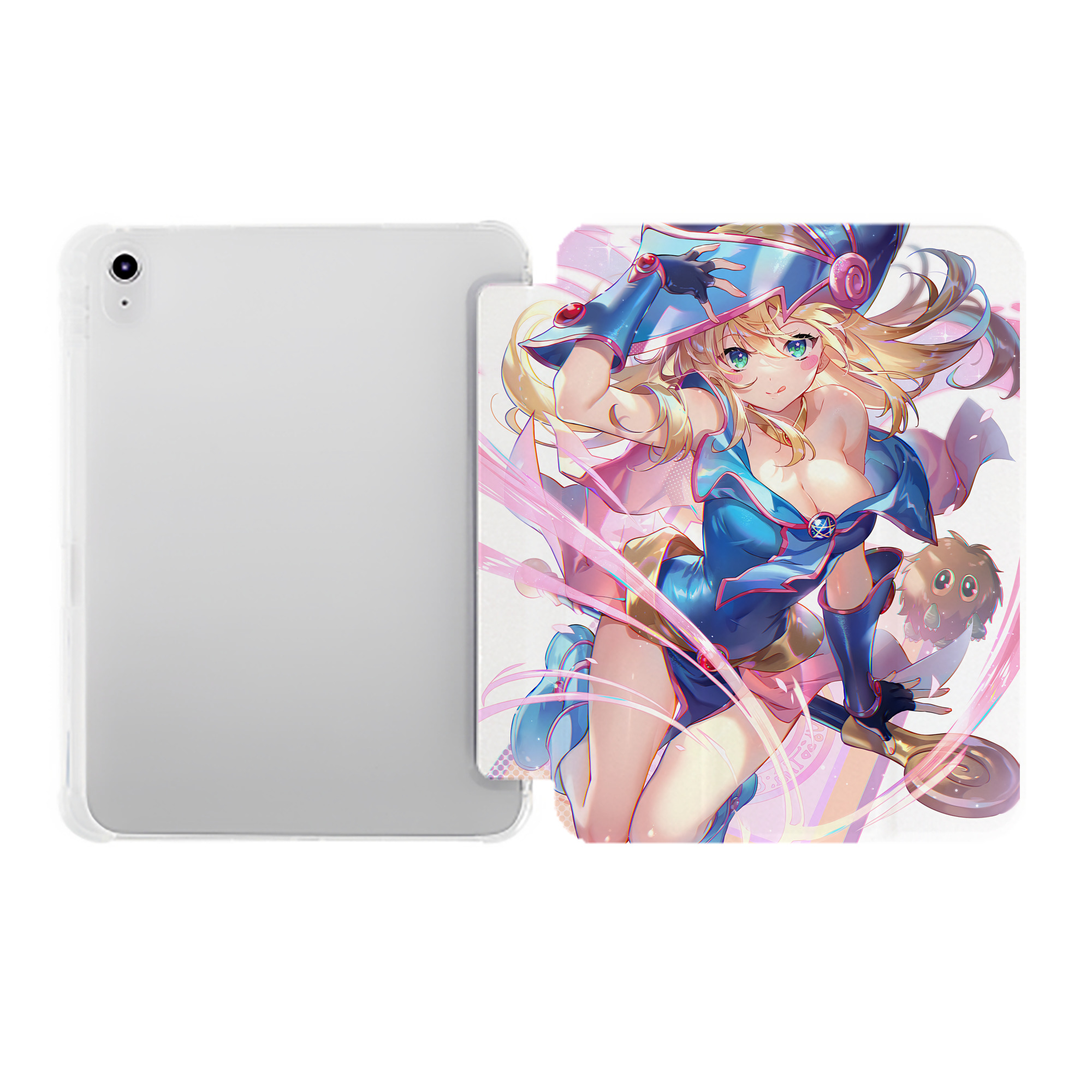 （画像用） 遊☆戯☆王 Yu-Gi-Oh! IPad ケース ペン収納付き 三つ折りスタンド PUレザー×シリコン 対応機種9.5/10.5/10.9インチ